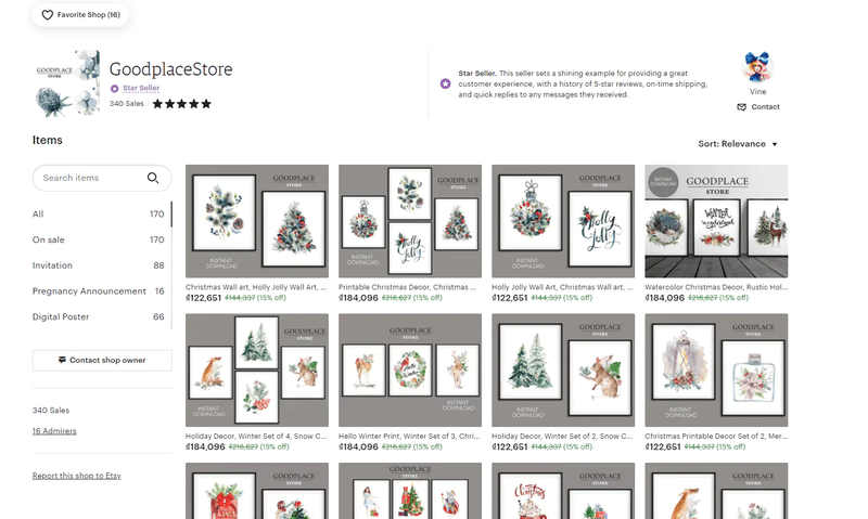 Etsy is one of the largest online sales platforms in the world 