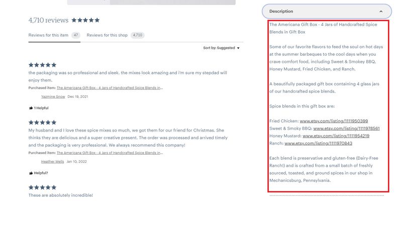 detailed product content