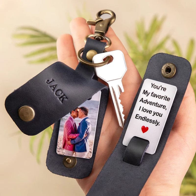 pride month leather keychain