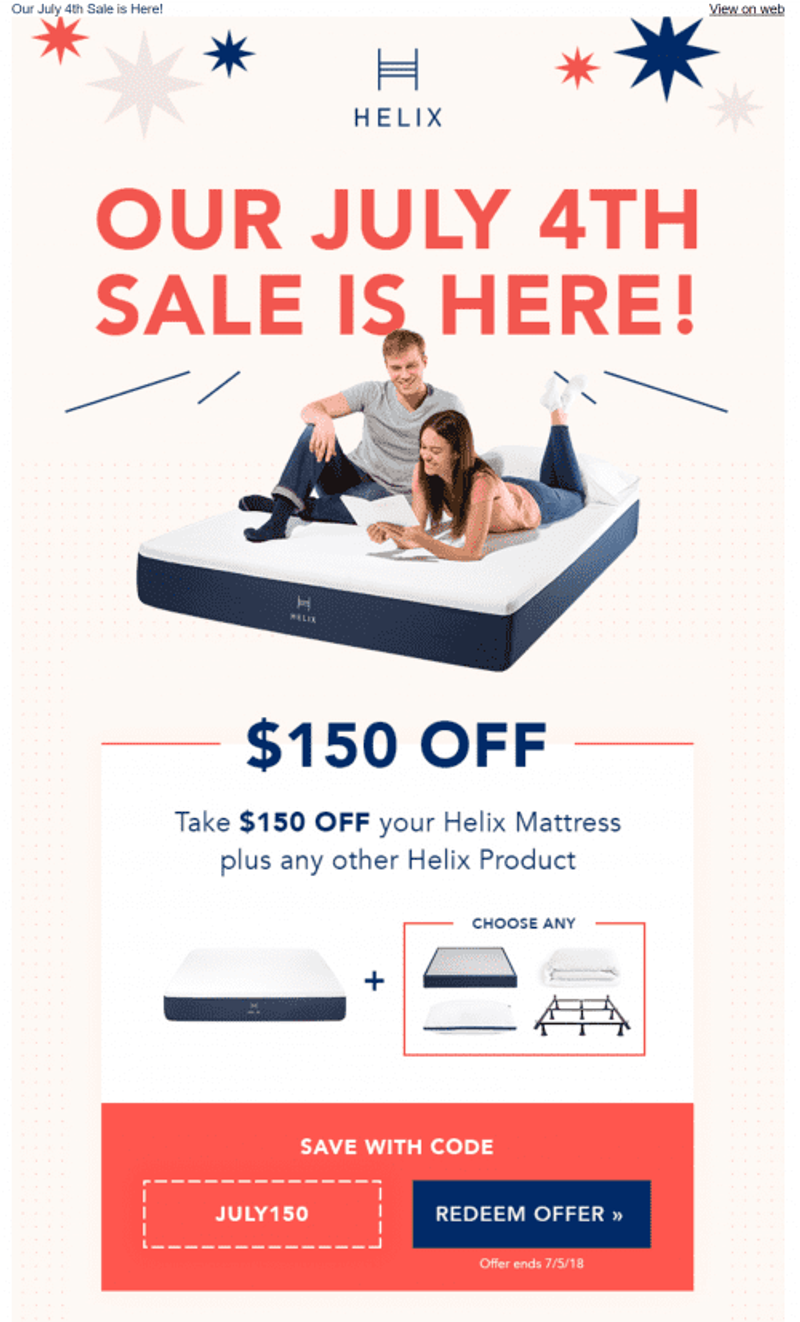 4th of july email marketing example