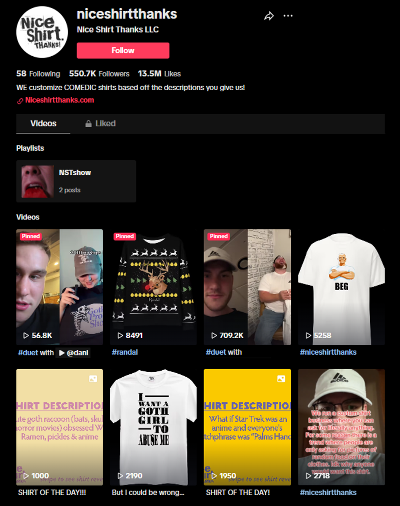 nice shirt thanks tiktok shop