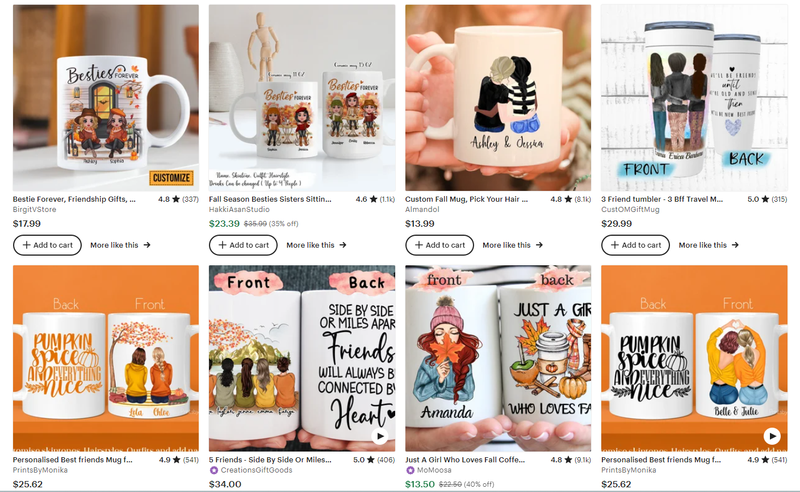 bestie niche ideas to sell autumn