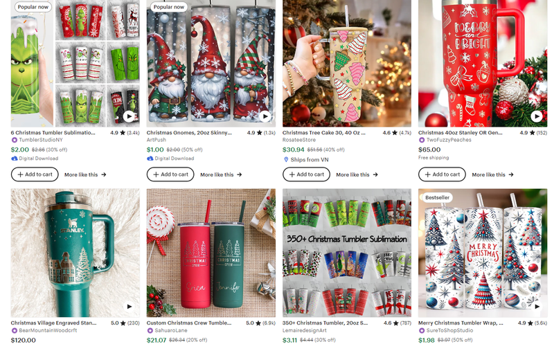Christmas tumblers
