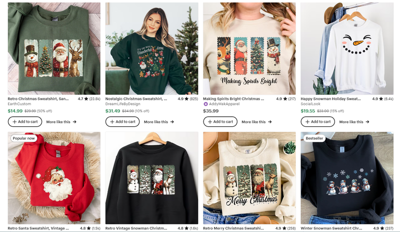 classic christmas sweatshirts