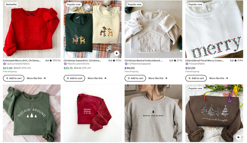 minimalist christmas sweatshirts