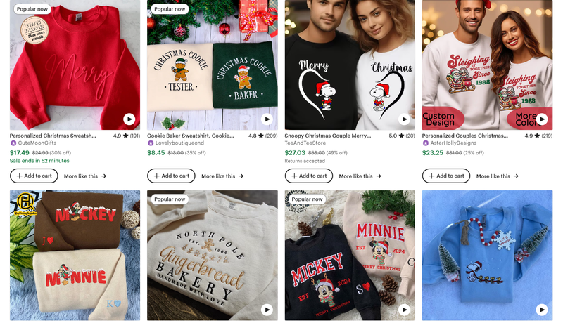 Couple Christmas sweatshirts