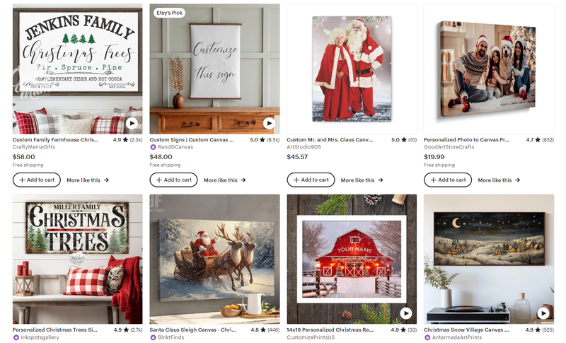 Christmas Print canvas ideas