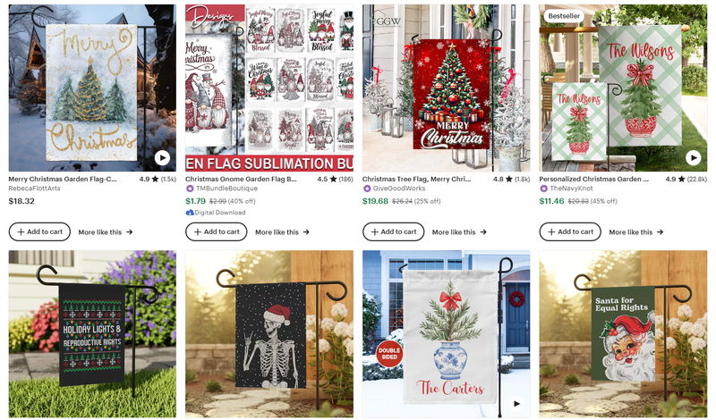 Christmas garden flags