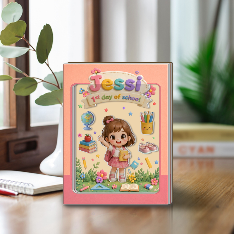 Custom Shape 3-Layer Wooden And Acrylic Plaque With Acrylic Art Pieces