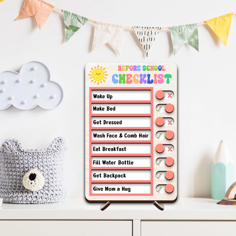 Wooden Daily Routine Chart