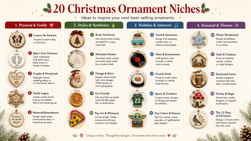 Best-Selling Niches for Personalized Christmas Ornaments