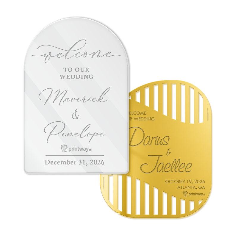 Custom Shape Engraved 1-Layer Mirror Acrylic Sign