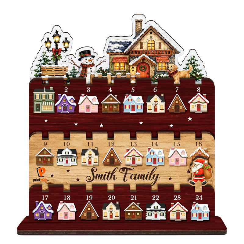 Custom Shape 4-Layer Calendar Wooden Stand