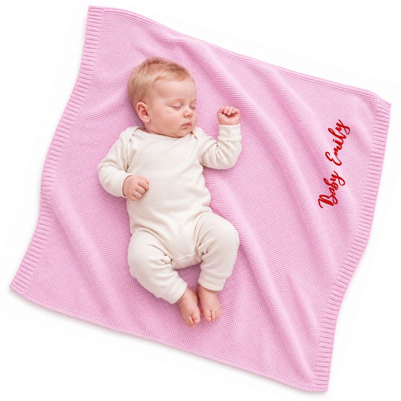 Embroidered Knitted Baby Blanket