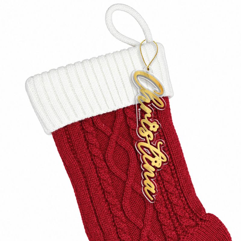 Custom Shape 2-Layer Transparent And Mirror Acrylic Stocking Name Tag